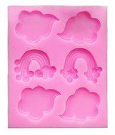 C-Pioneer Silicone Rainbow Smile Clouds Mold Sugarcraft Chocolate Fondant Cupcake Decorating Mold N4