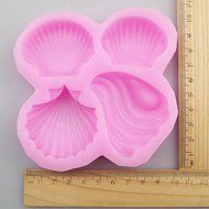 Yunko 4 Cavity Shell Conch Silicone Party Fondant Cup Cake Decorating Tools Chocolate Candy Sugar Mold N2
