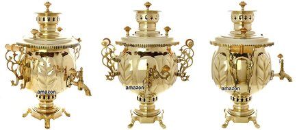 Wood and Coal Samovar. Russian National Traditions. Best Tea Kettle Pot. (5 Liter, Popular) N3
