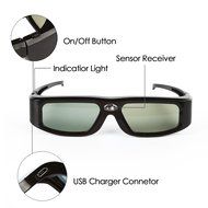 SainSonic 3D Active Shutter Glasses 10M 144Hz Rechargeable Infrared for Acer ViewSonic BenQ Vivitek Optoma 3D... N40