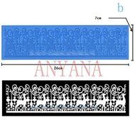 Anyana 30x40cm Large Silicone Lace Cake Mat fondant mold Roses Flowers wedding N2