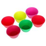 Lariy 12pcs Reusable Silicone Cake Mold Baking Cups - Multicolor Soft Silicone N4