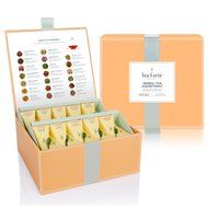 Tea Fort&eacute; Tea Chest Herbal Tea Tasting Assortment with 40 Handcrafted Pyramid Tea Infusers - Chamomile, Chai,... N6