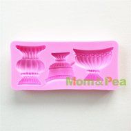 Mom&amp;pea 0638 Flowerbeds Shaped Silicone Mould for Fondant Cake Sugar Paste Cake Decoration 3d Cake Toppers Mold... N4
