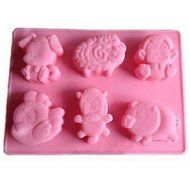 Wocuz 6 Kinds Of Farm Animals Silicone Mold, Chocolate Mold, Jelly Mold, Mousse Mold,Pudding soap mold, mousse...