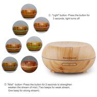 InnoGear 200ml Aromatherapy Essential Oil Diffuser, Wood Grain N3