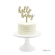 Andaz Press Baby Shower Acrylic Cake Toppers, Gold Glitter, Oh Baby, 1-Pack, Nautical Ocean Themed Party Decor... N5