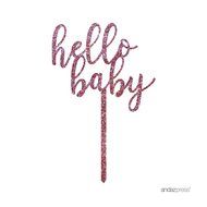 Andaz Press Baby Shower Acrylic Cake Toppers, Gold Glitter, Oh Baby, 1-Pack, Nautical Ocean Themed Party Decor... N6