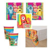 Yo Gabba Gabba Party Pack, 16 guests, cake plates, napkins, cups, tablecover