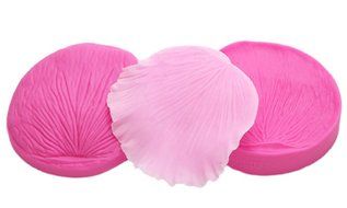 FOUR-C Christmas Gift Decorating Tools Petal Veiner Chocolate Molds Cupcake Decorations Color Pink