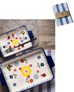 Seiko Painted Ceramic Baking Dish Suitable for Oven and Microwave, with a Cotton Cloth Napkins (S) N3