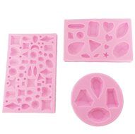 Funshowcase Diamonds Gems 3-pieces Set Assorted Shapes Silicone Mold, for Cake Cupcake Decorating, Crafting, Polymer...