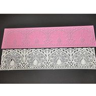 FOUR-C Cake Baking Mold Silicone Cake Mat Lace Pad for Cake Decorating Color Pink N4