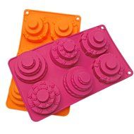 6 Cavity Three- tier Cake Molds Silicone Cake Bread Baking Mold Set of 2 N4