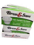 Brew &amp; Save Coffee Paper Filters, 100 Count Per Box (100x)