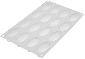 Silikomart White Nonstick Rounded Oval - 16 Cavities