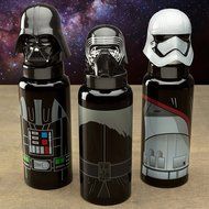 Zak! Designs Aluminum Water Bottle with Molded Plastic Cap in Shape of Darth Vader from Star Wars, BPA-free, 21.5oz