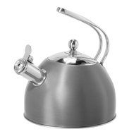 Oggi Brushed Whistling Tea Kettle with Capsulated Base, 2.8 L/95 oz, Aluminum