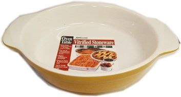 Kitchenworks Round Shaped Stoneware (Color: Mustard Yellow)