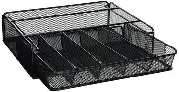 Safco Products 3274BL Onyx Mesh Hospitality Organizer, 1 Drawer, Black