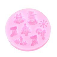 F0537 Silicone Christmas Cake Mold Fondant Soap Chocolate Mould N5