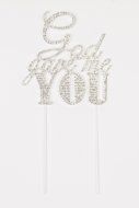 God Gave Me You Wedding Cake Topper, Silver Religious Christian Party Decoration N2