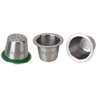 RECAPS Nespresso Stainless Steel Refillable Coffee Capsule (3 pods) + Aluminum Seals Sticker Lids (120pcs) Stainless...