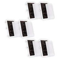 Theater Solutions CS8W In Wall 8" Speakers Surround Sound Home Theater 3 Pair Pack 3CS8W