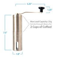 F&amp;L Essentials Manual Coffee Grinder | Conical Burr Grinder | Stainless Coffee Mill