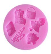 SHINA Girl Music Box Diary Pig Fondant Soap Cake Cookie Decorating Silicone Mold 146 N3