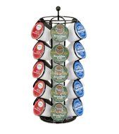 Trademark Innovations Premium Coffee Carousel - Elegant Chrome &amp; Black Designs with Spinning Bases