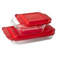 Pyrex Fluted Glass Bakeware Value Pack- 3qt + 8&quot; square