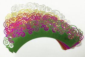 HUAL Cupcake Wrappers 50 Filigree Artistic Bake Cake Mirror Paper Cups Wave Lace Laser Cut Liner Baking Cup Muffin... N2