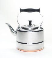BonJour Tea Stainless Steel and Copper-Base Gooseneck Teapot / Teakettle, 2-Quart