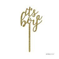 Andaz Press Baby Shower Acrylic Cake Toppers, Gold Glitter, Oh Baby, 1-Pack, Nautical Ocean Themed Party Decor... N22