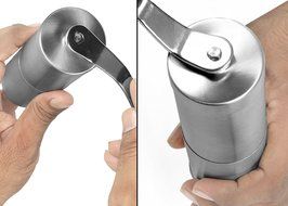 Orvite Ceramic Burr Manual Coffee Grinder - Portable Stainless Steel Conical Coffee Mill with Hand Crank - Aeropress...