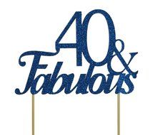 All About Details Blue 40-&amp;-fabulous Cake Topper