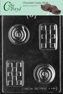 Cybrtrayd M176 Checkerboard/Swirl Bar Miscellaneous Chocolate Candy Mold