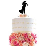 Ecape Acrylic Cake Topper of Engagement and Wedding with Groom Holding Bride Black Pack of 1 N2