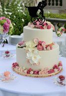 Ecape Acrylic Cake Topper of Engagement and Wedding with Groom Holding Bride Black Pack of 1 N4