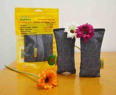 Golden Bamboo, Mini Activated Charcoal- Air Purifying Bags, Shoe Deodorizer and Air freshener.(50g/2pack) (Green) N2