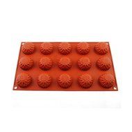 15-Cavity Sunflower Silicone Mold Tray Cake Cookie Muffin Baking Pan N2