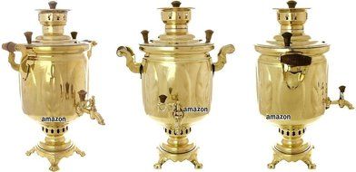 Wood and Coal Samovar. Russian National Traditions. Best Tea Kettle Pot. (5 Liter, Popular) N4