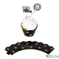 Movie Night Cupcake Wrappers with Picks - 100 pcs, makes 50