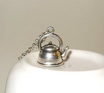 Kettle Necklace, Tea Time Charm, Tea Kettle Pendant, Silver Kettle Charm, Time for Tea, Tea Party Necklace, Kettle...