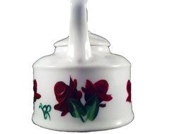 Hand-painted Small China Tea Kettle 4 Oz (Red Rosebuds) N6