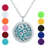 Essential Oil Diffuser Necklace, GerTong Hypo-Allergenic Premium 316L Stainless Steel Aromatherapy Diffuser Locket... N4