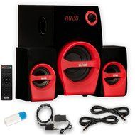 Theater Solutions TS215 Home 2.1 Speaker System with Bluetooth Optical Input FM USB and 2 Ext. Cables