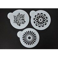 Sher FOUR-C Coffee Stencils Set Flower Cup Cake Decoration,Cake Spray Stencils,Decorating Fondant Stencils,Culinary...