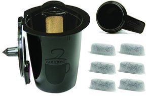GoldTone Karafe-Plus Reusable Coffee Filter, Fits Keurig 2.0 Brewers Kit: 1 Simple Scoop &amp; 2 FWA 200 Water Filters